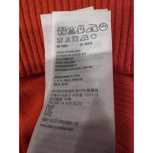 Abercrombie & Fitch Muscle Mens V-Neck Pullover Sweater Sz.XXL/Orange/ see note! - Picture 6 of 8